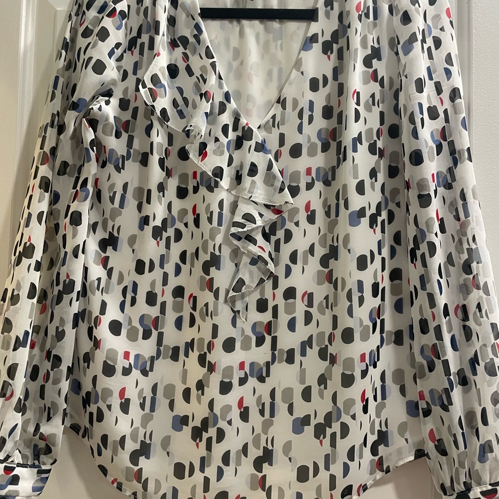 White House Black Market Geometric Blouse